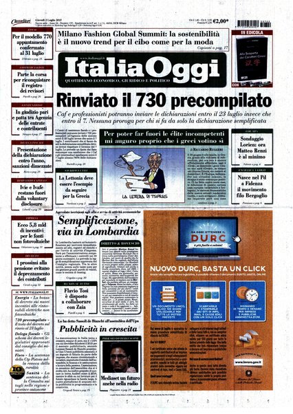 Italia oggi : quotidiano di economia finanza e politica